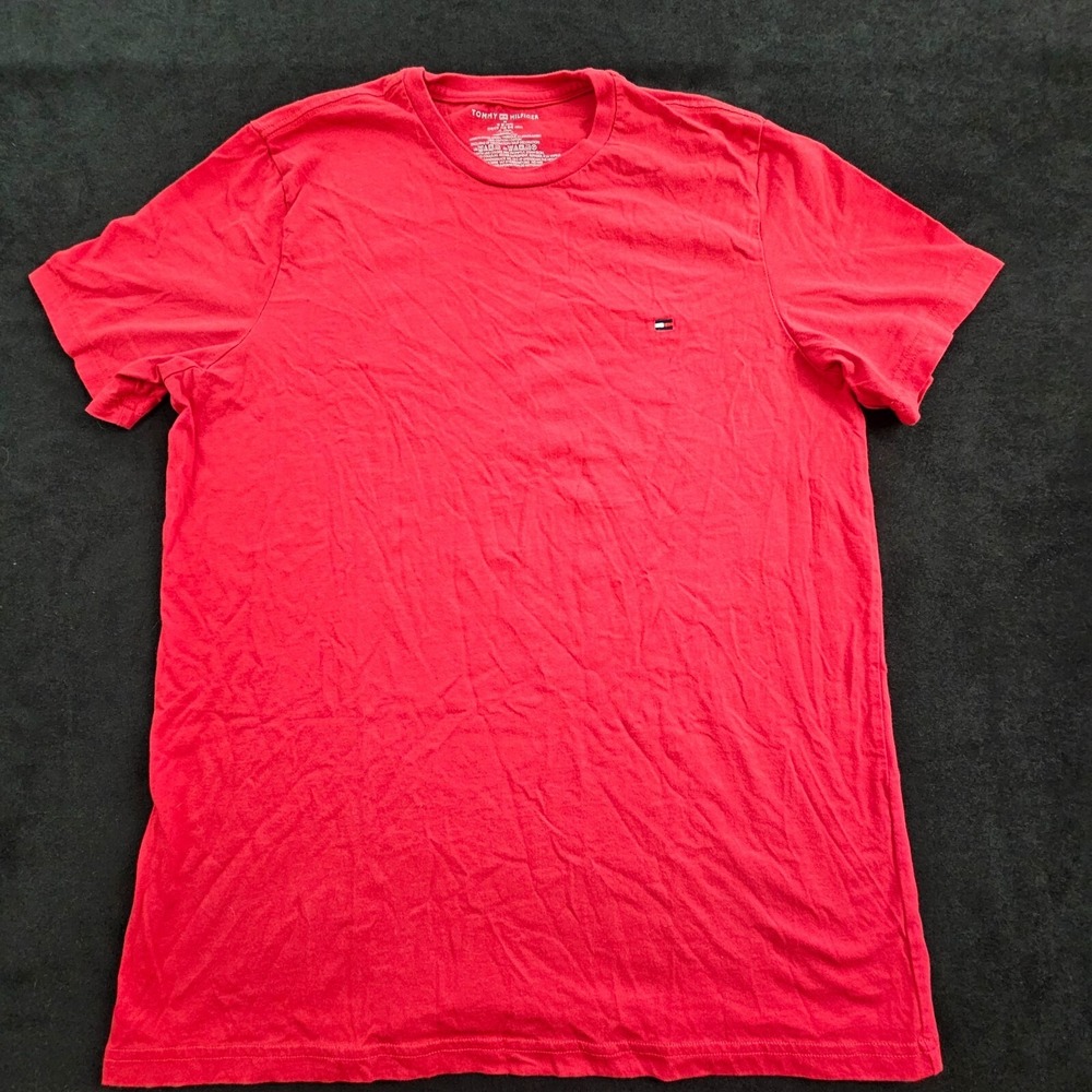 Tommy Hilfiger Red Short Sleeve Cotton T-Shirt Men's‎ M